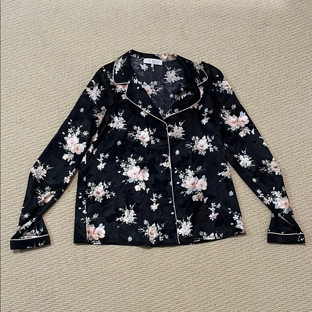 WAYF | Floral Satin Blouse